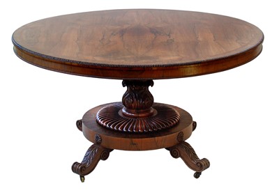 Lot 616 - William IV rosewood loo table.