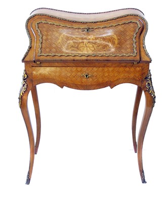 Lot 599 - Mid 19th century French Kingwood veneered ladies writing bureau