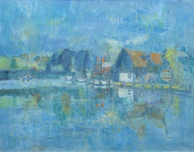 Lot 516 - John Thompson, "Wroxham", mixed media on paper.