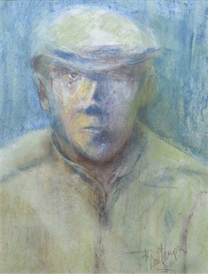 Lot 531 - John Thompson, "Man in a cap", mixed media.