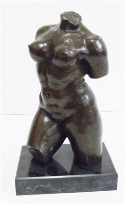 Lot 128 - 20th century bronze torso.