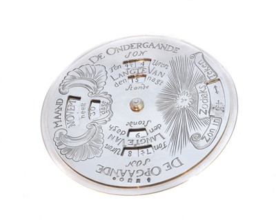 Lot 47 - A Dutch silver perpetual calendar