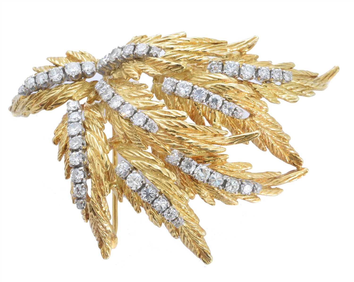 Lot 42 - A 1960s 18ct diamond spray brooch by Ben Rosenfeld