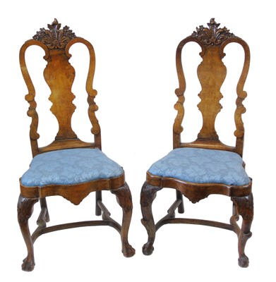 Lot 607 - A pair of Mid 19th century Dutch single chairs