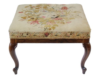 Lot 611 - Victorian rosewood framed footstool