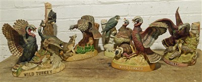 Lot 50 - 1 Entire set of 6 full, 1980’s Hand-crafted Limited Edition Porcelain Decanters