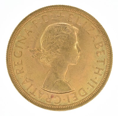 Lot 86 - Queen Elizabeth II, Sovereign, 1957, EF.