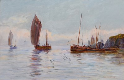 Lot 214 - Alfred S. Edward, "On the East Coast", oil.
