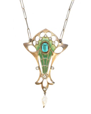 Lot 139 - A French Art Nouveau style necklace, designed...