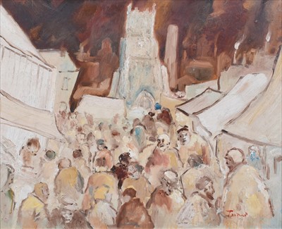 Lot 65 - William Turner, "Stockport Market", oil.