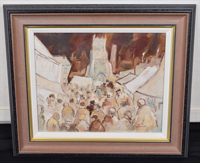 Lot 65 - William Turner, "Stockport Market", oil.