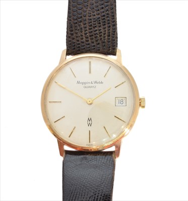 Lot 269 - A Mappin & Webb 9ct gold cased quartz wristwatch