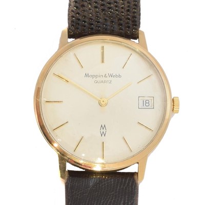 Lot 269 - A Mappin & Webb 9ct gold cased quartz wristwatch