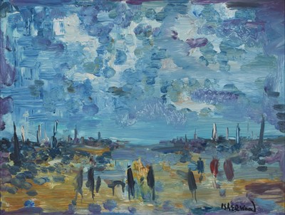Lot 58 - J.L. Isherwood, "Hastings Beach", oil.
