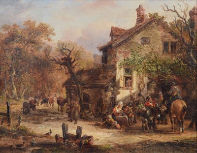 Lot 208 - Edmund Bristow, "Village Inn, near Eton", oil.