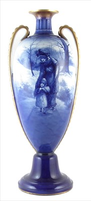 Lot 154 - Large Royal Doulton twin handled vase