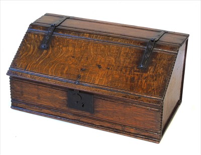 Lot 331 - 18th scratch and chip moulded oak table top desk