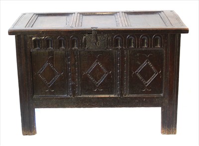 Lot 311 - 17th century oak jointed chest
