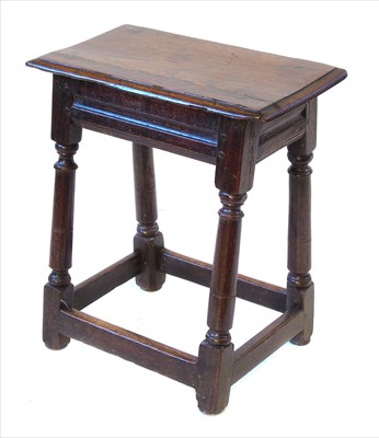 Lot 288 - Early 18th century oak joint stool