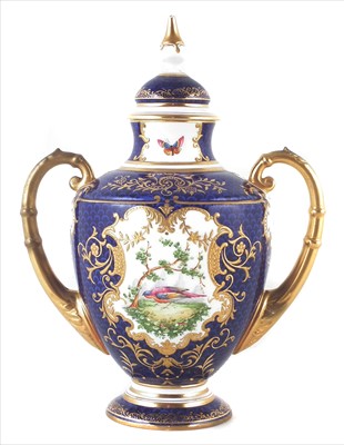 Lot 139 - Coalport twin handled vase and cover