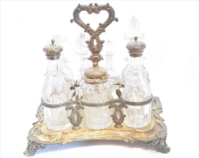 Lot 31 - A Victorian silver seven bottle cruet set