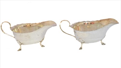 Lot 37 - A pair of George VI silver sauce boats