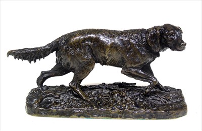Lot 171 - Late 19th century bronze figure of a stalking retriever