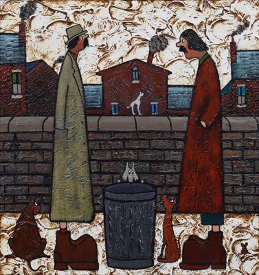 Lot 22 - Albert Barlow (British 1944-), "Eating Out", acrylic.