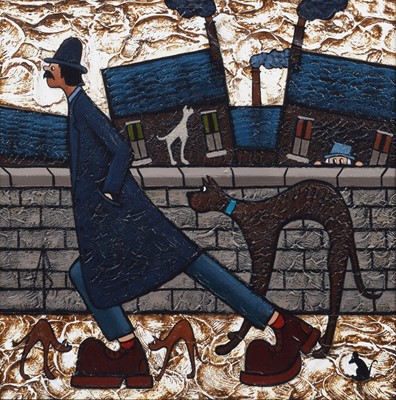 Lot 89 - Albert Barlow (British 1944-), "Peeping Tom", acrylic.