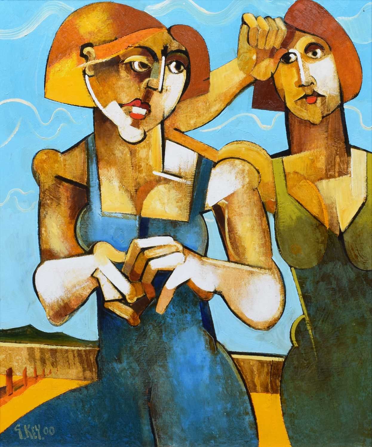 Lot 33 - Geoffrey Key (British 1941-), "Hot Summers Day", oil.