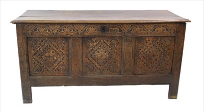 Lot 313 - 17th century oak jointed chest
