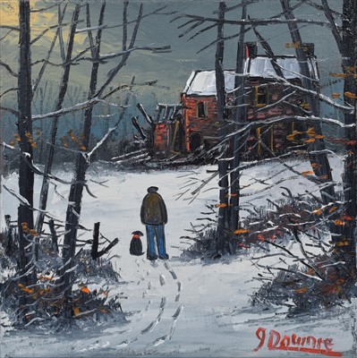 Lot 17 - J. Downie, "The Ruin", oil.