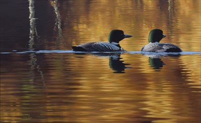 Lot 171 - Chris Rose, "On Golden Pond", oil.