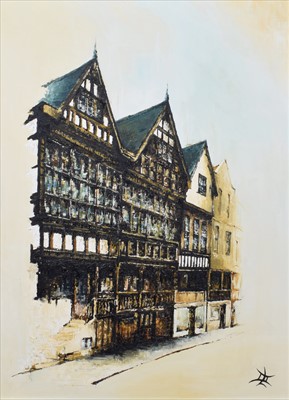 Lot 16 - David Cartwright, "The Cross, Chester" and another similar, oil (2).