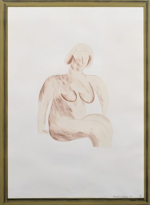 Lot 224 - David Hockney, "Picture of a Simple Framed Traditional Nude Drawing", signed lithograph.