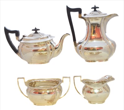 Lot 44 - A George V silver four piece tea set