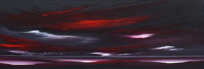 Lot 19 - Jonathan Shaw, "Red and Purple Skyline", oil.