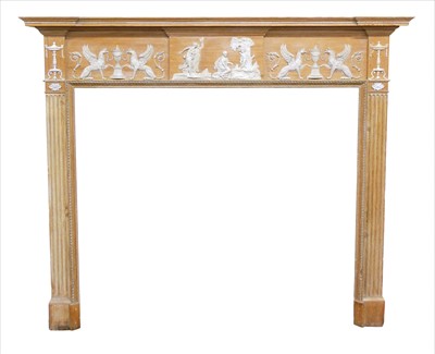 Lot 328 - Early 19th century Adam design pine fire place surround