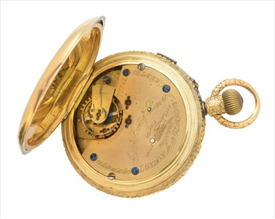 Lot 388 - A Victorian 18ct gold full hunter pocket watch by John Hawley & Son Ltd.