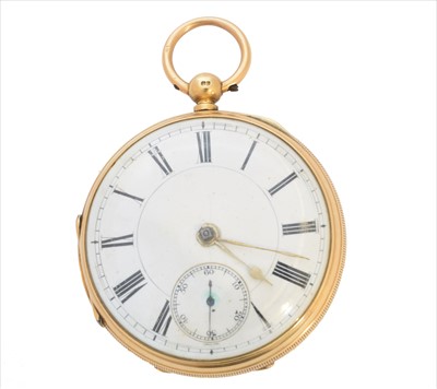 Lot 389 - A Victorian 18ct gold open face pocket watch