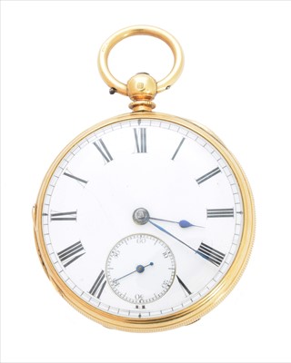 Lot 393 - A Victorian 18ct gold open face pocket watch