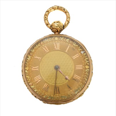Lot 398 - A Victorian 18ct gold open face pocket watch by Litherland Davies & Co.