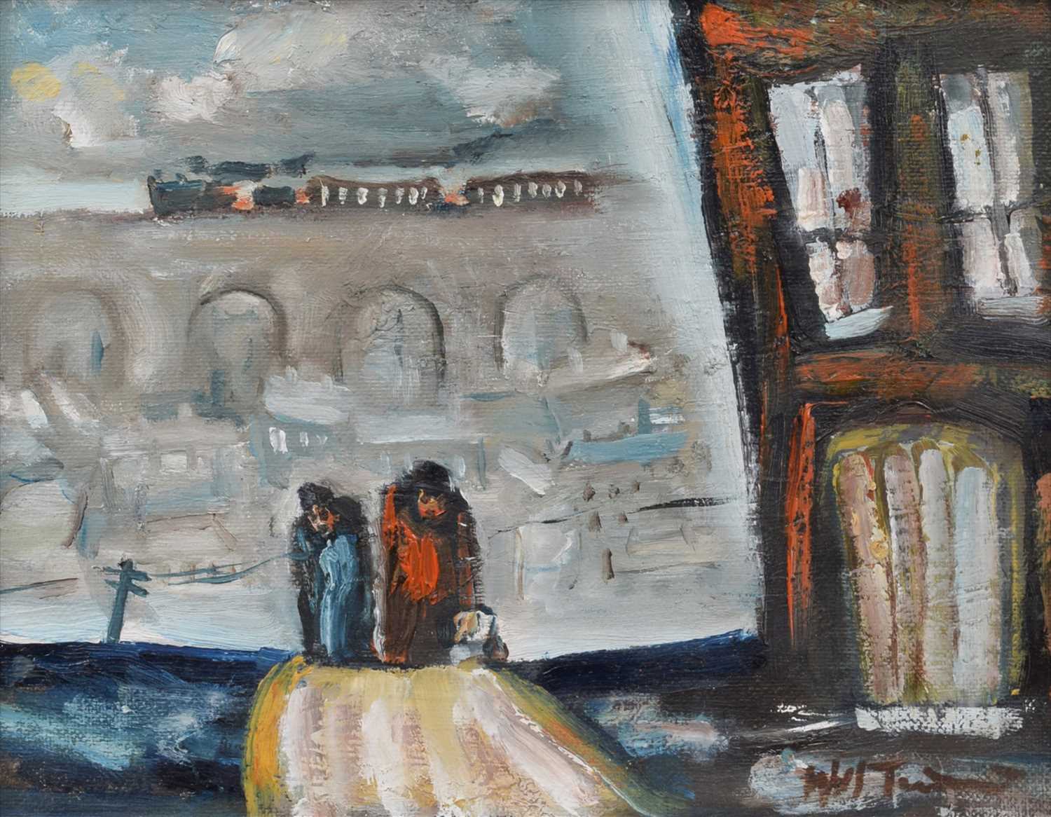 Lot 81 - William Turner F.R.S.A., R.Cam.A. (British 1920-2013), "Hillgate, Stockport", oil.