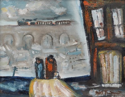 Lot 81 - William Turner F.R.S.A., R.Cam.A. (British 1920-2013), "Hillgate, Stockport", oil.