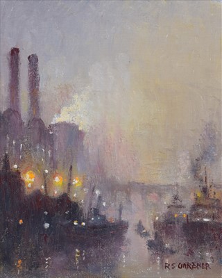 Lot 69 - Reg Gardner, "Battersea", oil.