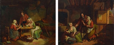Lot 202 - English School, 19th century, Interior scenes, oil (2).