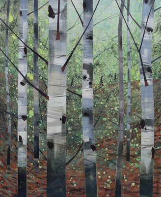 Lot 3 - Nicholas Ferenczy, "The Bluebell Pickers", acrylic.