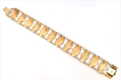 Lot 6 - A Norwegian silver enamel bracelet by Ivar T Holth