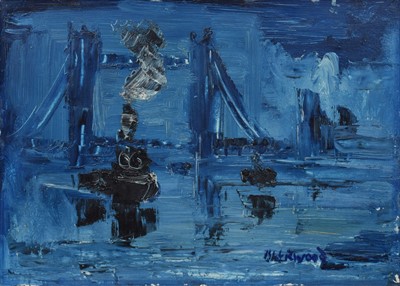 Lot 78 - J. L. Isherwood, "Tower Bridge Nocturne", oil.