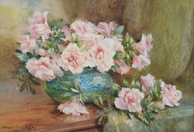 Lot 248 - Maude Angell, Still life of azaleas in a vase, watercolour.